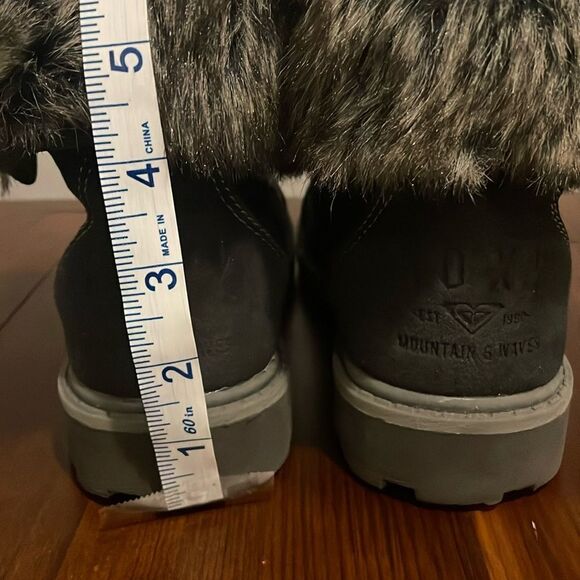 Roxy Tamarac Black Boots with Fur Trim Size 6.5 - Picture 9 of 13
